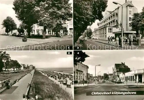 AK / Ansichtskarte Kuehlungsborn Ostseebad Strandstrasse Strandpromenade Kreiskrankenhaus Poliklinik Maxim Gorki Strasse Kat. Kuehlungsborn