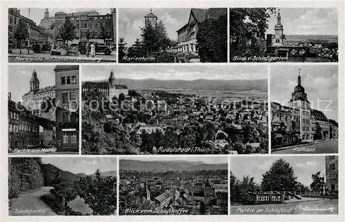 AK / Ansichtskarte Rudolstadt Marktplatz Schloss Heidecksburg Marienturm Schlossarten Saale Kat. Rudolstadt