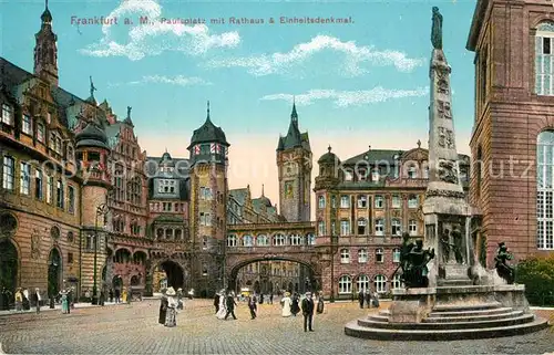 AK / Ansichtskarte Frankfurt Main Paulsplatz Rathaus Einheitsdenkmal  Kat. Frankfurt am Main