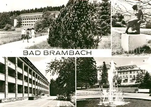 AK / Ansichtskarte Bad Brambach Julius Fucik Haus Nixe im Kurpark Joliot Curie Haus Kat. Bad Brambach