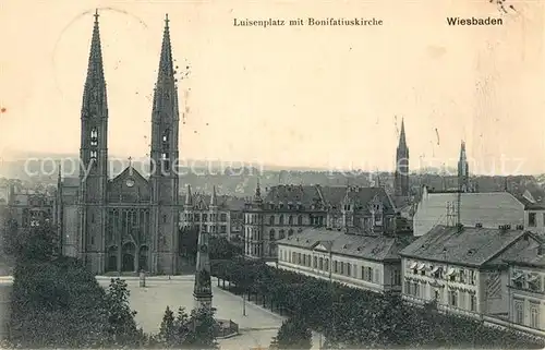 AK / Ansichtskarte Wiesbaden Luisenplatz Bonifatiuskirche Kat. Wiesbaden