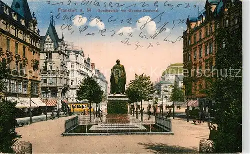 AK / Ansichtskarte Frankfurt Main Goetheplatz Goethe Denkmal Kat. Frankfurt am Main