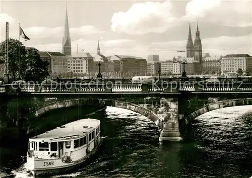 AK / Ansichtskarte Hamburg Lombardsbruecke und Innenstadt Kat. Hamburg