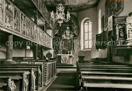 AK / Ansichtskarte Reinhardtsdorf Schoena Bauernkirche Inneres Kat. Reinhardtsdorf Schoena