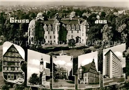 AK / Ansichtskarte Celle Niedersachsen Panorama Happener Haus Stadtkirche Schlosspark Rathaus Hochhaus Kat. Celle