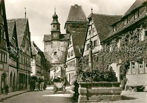 AK / Ansichtskarte Rothenburg Tauber Roedergasse mit Markusturm Kat. Rothenburg ob der Tauber