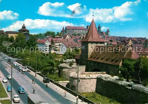 AK / Ansichtskarte Nuernberg Westtorgraben mit Burg Kat. Nuernberg