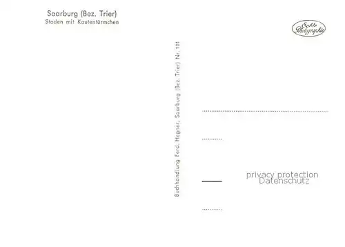 AK / Ansichtskarte Saarburg Saar Staden mit Kautentuermchen Kat. Saarburg