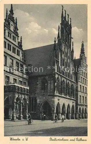 AK / Ansichtskarte Muenster Westfalen Stadtweinhaus und Rathaus Kat. Muenster