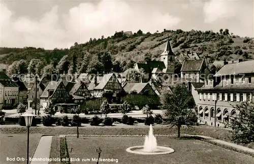 AK / Ansichtskarte Bad Orb Bahnhofsplatz mit Blick zum Molkenberg Kat. Bad Orb