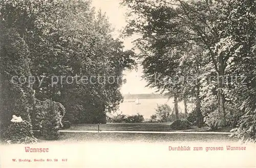 AK / Ansichtskarte Wannsee Durchblick zum grossen Wannsee  Kat. Berlin