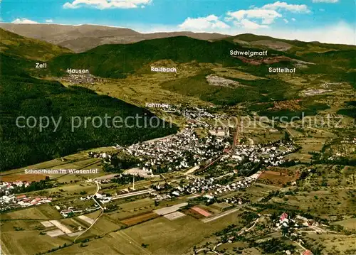 AK / Ansichtskarte Schopfheim Fliegeraufnahme Hausen Zell Schweigmatt  Kat. Schopfheim