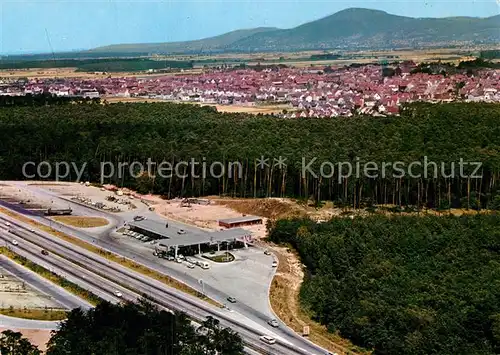 AK / Ansichtskarte Lorsch Hessen Autobahn Raststaette Fliegeraufnahme Kat. Lorsch