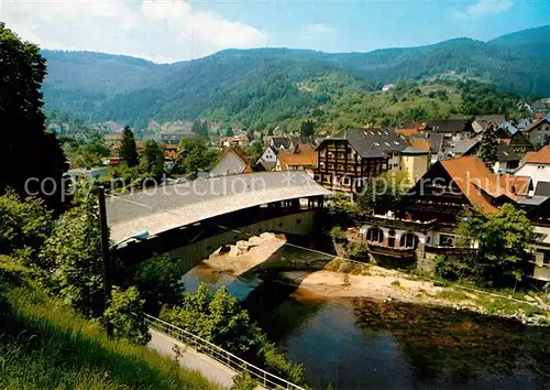 AK / Ansichtskarte Forbach Baden Holzbruecke ueber die Murg Kat. Forbach