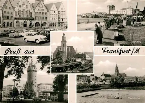 AK / Ansichtskarte Frankfurt Main Roemer Flughafen Mainpartie Eschenheimer Turm Kat. Frankfurt am Main