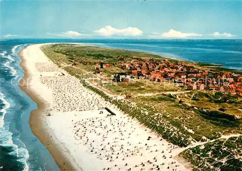 AK / Ansichtskarte Juist Nordseebad Fliegeraufnahme mit Strand Kat. Juist