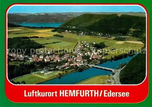 AK / Ansichtskarte Hemfurth Edersee Fliegeraufnahme Edertal Kat. Edertal