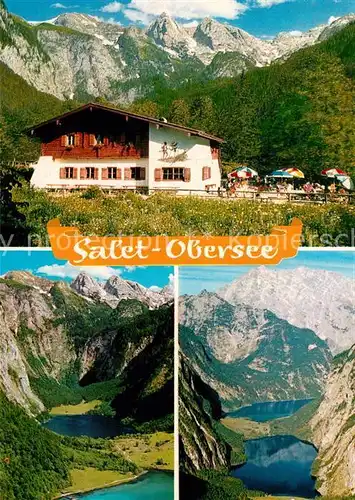 AK / Ansichtskarte Saletalpe Berggaststaette Obersee Bergsee Teufelshoerner Watzmann Berchtesgadener Alpen Kat. Berchtesgaden