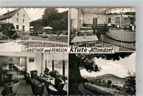 AK / Ansichtskarte Allendorf Sauerland Gasthof Pension Klute Lobby Theke Garten Kat. Sundern (Sauerland)