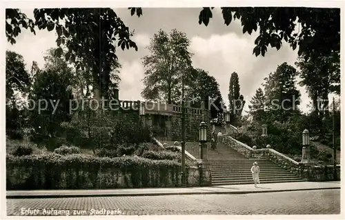 AK / Ansichtskarte Erfurt Auggang zum Stadtpark Kat. Erfurt