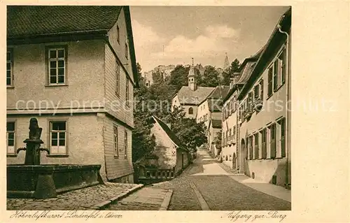 AK / Ansichtskarte Lindenfels Odenwald Aufgang zur Burg Kat. Lindenfels