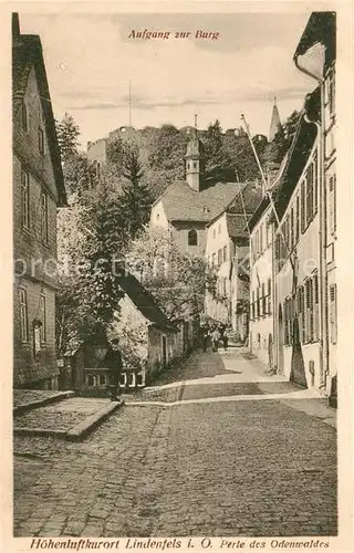 AK / Ansichtskarte Lindenfels Odenwald Aufgang zur Burg Kat. Lindenfels