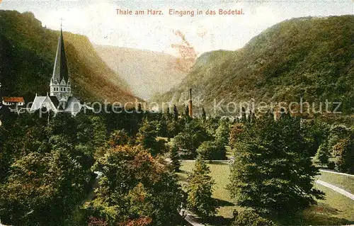 AK / Ansichtskarte Thale Harz Eingang Bodetal Kat. Thale