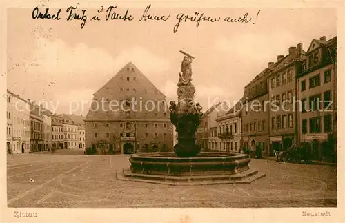 AK / Ansichtskarte Zittau Neustadt Brunnen Denkmal Kat. Zittau