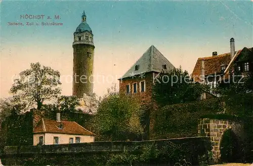 AK / Ansichtskarte Hoechst Main Batterie Zoll Schlossturm Kat. Frankfurt am Main