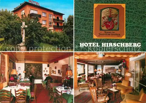 AK / Ansichtskarte Leutershausen Hirschberg Bergstrasse Hotel Hirschberg Wegkreuz Kat. Hirschberg an der Bergstrasse