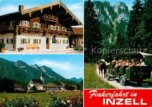 AK / Ansichtskarte Inzell Hotel Kirche Fiakerfahrt Kat. Inzell