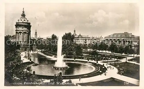 AK / Ansichtskarte Mannheim Friedrichsplatz Wasserturm  Kat. Mannheim