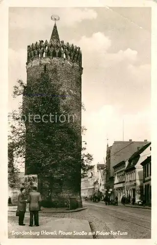 AK / Ansichtskarte Brandenburg Havel Plauer Strasse Plauer Tor Turm Kat. Brandenburg