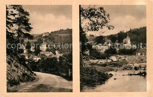 AK / Ansichtskarte Bad Gottleuba Berggiesshuebel Oelsengrundstrasse vor und nach dem Unwetter 1927 Kat. Bad Gottleuba Berggiesshuebel