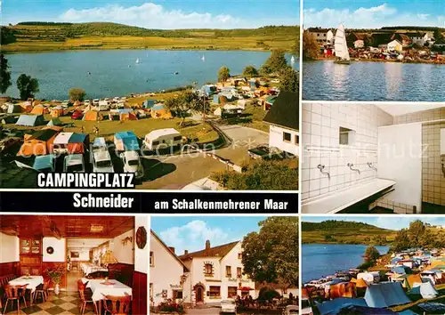 AK / Ansichtskarte Schalkenmehren Campingplatz Schneider Schalkenmehrener Maar Gasthof Pension Kat. Schalkenmehren