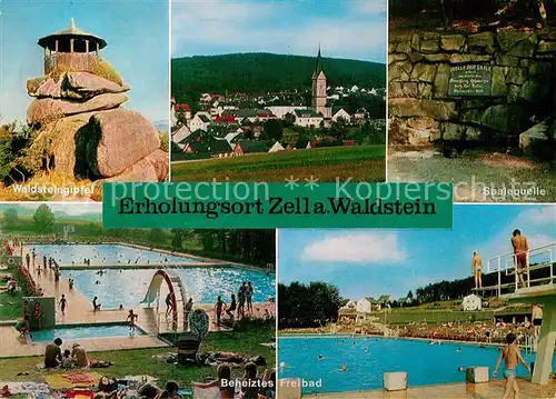 AK / Ansichtskarte Zell Fichtelgebirge Waldsteingipfel Saalequelle Beheiztes Freibad Kat. Zell