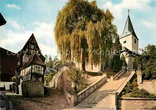 AK / Ansichtskarte Bad Orb Herzheilbad im Spessart Kleines Haus Fachwerkhaus Kirche Kat. Bad Orb