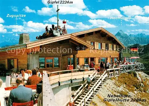 AK / Ansichtskarte Oberstdorf Nebelhorn Gipfelhuette Gipfelkreuz Kat. Oberstdorf