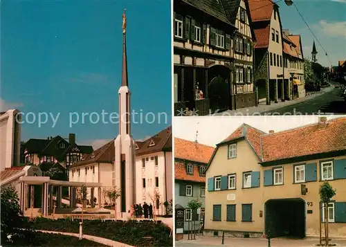 AK / Ansichtskarte Friedrichsdorf Taunus Frankfurt Tempel der Kirche Jesu Christi Hugenottenstrasse Philipp Reis Haus Kat. Friedrichsdorf