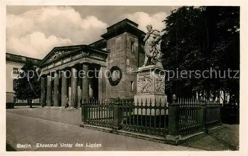 AK / Ansichtskarte Berlin Ehrenmal Unter den Linden  Kat. Berlin