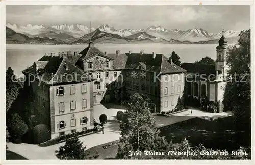 AK / Ansichtskarte Mainau Schloss Kirche Alpen Kat. Konstanz