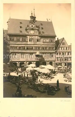 AK / Ansichtskarte Tuebingen Rathaus Marktplatz Kat. Tuebingen