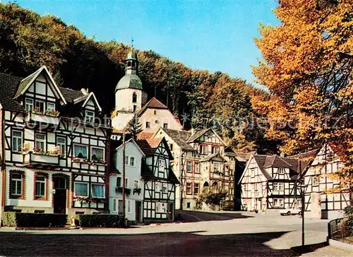 AK / Ansichtskarte Bad Sooden Allendorf Wendischer Markt Fachwerkhaeuser Kirche Herbststimmung Kat. Bad Sooden Allendorf