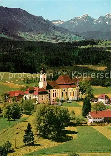 AK / Ansichtskarte Steingaden Oberbayern Wallfahrtskirche Die Wies Fliegeraufnahme Kat. Steingaden