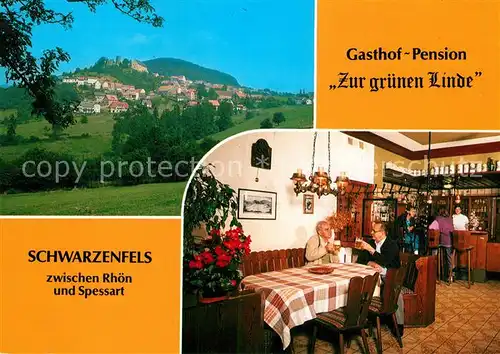 AK / Ansichtskarte Schwarzenfels Panorama Gasthof Pension Zur gruenen Linde Kat. Sinntal