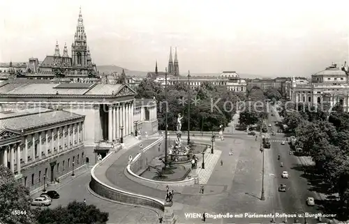 AK / Ansichtskarte Wien Ringstrasse mit Parlament Rathaus Burgtheater Kat. Wien