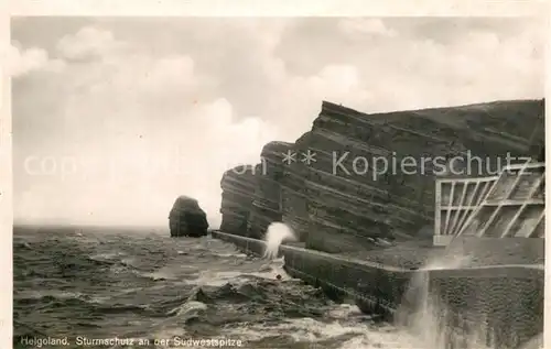 AK / Ansichtskarte Helgoland Sturmschutz an Suedwestpitze Kat. Helgoland