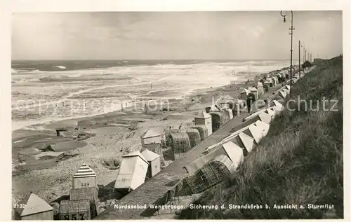 AK / Ansichtskarte Wangerooge Nordseebad Strand bei Sturmflut Kat. Wangerooge