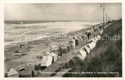 AK / Ansichtskarte Wangerooge Nordseebad Strand bei Sturmflut Kat. Wangerooge