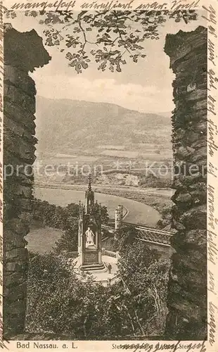 AK / Ansichtskarte Bad Nassau Steindenkmal mit Burg Stein Kat. Nassau Lahn